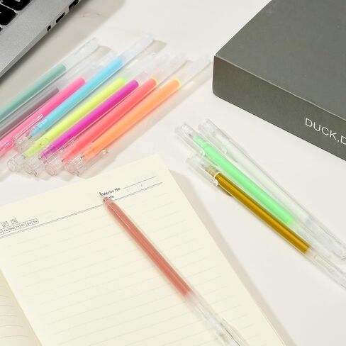 PATIKIL 12 Pcs Colored Gel Pens, 0.5mm Fine Point Pastel Gel Pens High Light Ink for DIY Projects Painting Journaling Notebook Black Paper Drawing, 15cm Length Gold Ink in Saudi Arabia
