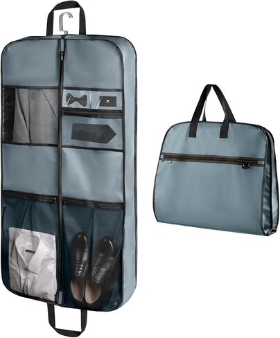 pack all 40" Gusseted Travel Garment Bag, Heavy Duty Hanging Suit Bag, Dress Bag for Closet Storage, Foldable Suit Cover Protector for Clothes Shirts Dresses Coats(Grey) in Kuwait