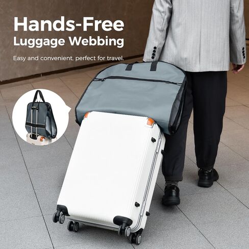 pack all 40" Gusseted Travel Garment Bag, Heavy Duty Hanging Suit Bag, Dress Bag for Closet Storage, Foldable Suit Cover Protector for Clothes Shirts Dresses Coats(Grey) in Kuwait