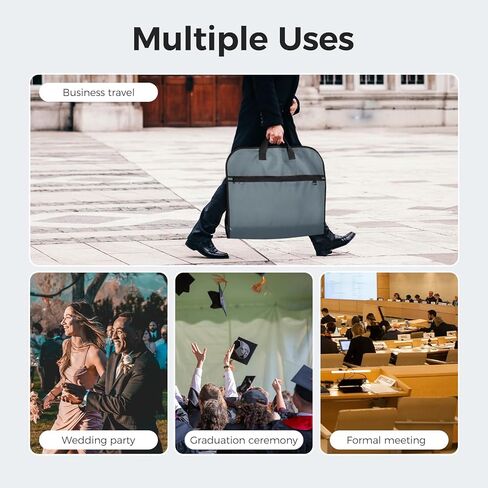 pack all 40" Gusseted Travel Garment Bag, Heavy Duty Hanging Suit Bag, Dress Bag for Closet Storage, Foldable Suit Cover Protector for Clothes Shirts Dresses Coats(Grey) in Kuwait