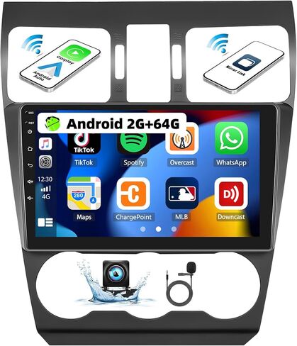 UNITOPSCI لراديو Subaru Forester WRX Impreza 2015-2018، 2G+64G Android 13 ستيريو سيارة لاسلكي Apple CarPlay Android Auto 9 بوصة شاشة لمس WiFi GPS Navi Bluetooth FM/RDS HiFi SWC+كاميرا احتياطية in Saudi Arabia