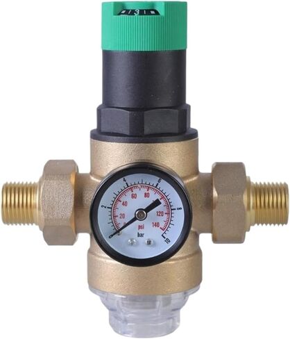 1pcs Pressure Regulator DN15/DN20 Brass Pressure Reducing Valves with Gauge and Filter HX6C(DN15) in Saudi Arabia