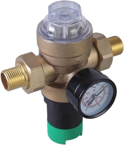 1pcs Pressure Regulator DN15/DN20 Brass Pressure Reducing Valves with Gauge and Filter HX6C(DN15) in Saudi Arabia