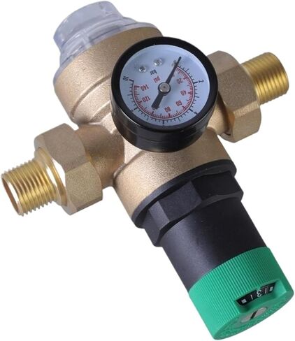 1pcs Pressure Regulator DN15/DN20 Brass Pressure Reducing Valves with Gauge and Filter HX6C(DN15) in Saudi Arabia