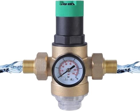1pcs Pressure Regulator DN15/DN20 Brass Pressure Reducing Valves with Gauge and Filter HX6C(DN15) in Saudi Arabia