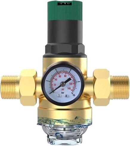 1pcs Pressure Regulator DN15/DN20 Brass Pressure Reducing Valves with Gauge and Filter HX6C(DN15) in Saudi Arabia