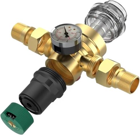 1pcs Water Pressure Regulator with Water Pressure Gauge and Mesh Filter Brass Pressure Reducing Valves for Drinking Water(DN15) in Saudi Arabia