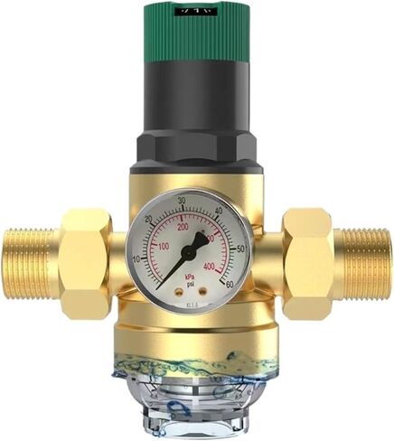 1pcs Water Pressure Regulator with Water Pressure Gauge and Mesh Filter Brass Pressure Reducing Valves for Drinking Water(DN15) in Saudi Arabia