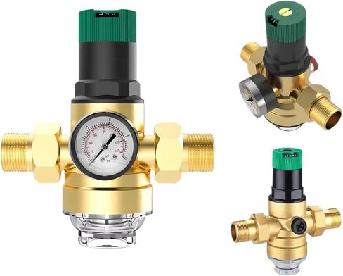 1pcs Pressure Regulator Water 3/4 Inch, Water Pressure Regulator with Water Pressure Gauge and Mesh Filter in Saudi Arabia