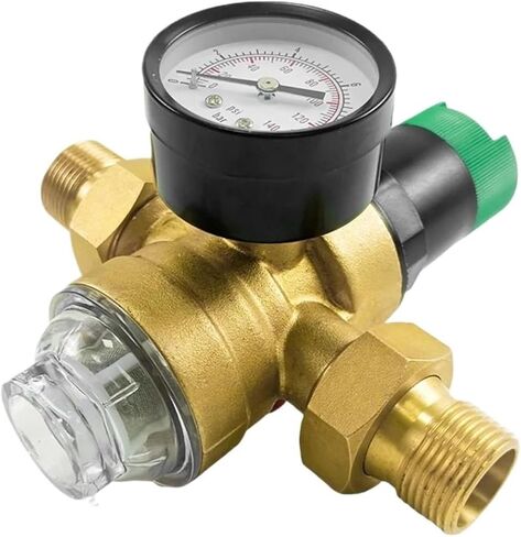1pcs Pressure Regulator Water 3/4 Inch, Water Pressure Regulator with Water Pressure Gauge and Mesh Filter in Saudi Arabia