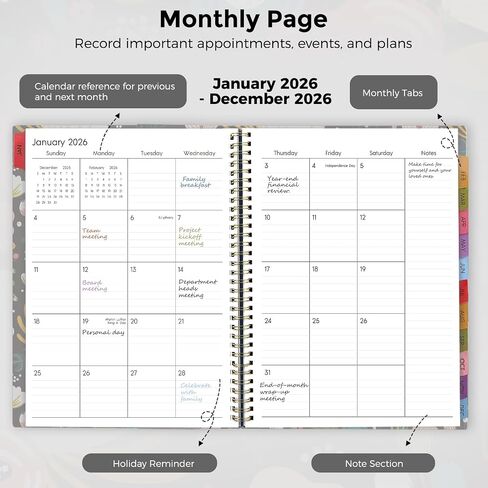 SKYDUE 2026 Appointment Book, 8.5" x 11", Hourly Planner with 15 & 30-Minute Increments, Weekly & Monthly Planner for January - December 2026, Perfect for Daily Planning, Flower in Saudi Arabia