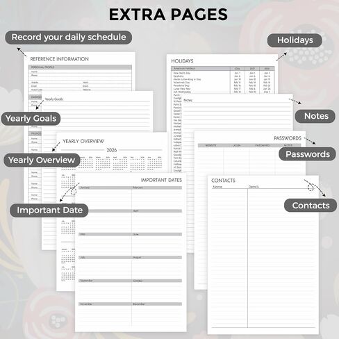 SKYDUE 2026 Appointment Book, 8.5" x 11", Hourly Planner with 15 & 30-Minute Increments, Weekly & Monthly Planner for January - December 2026, Perfect for Daily Planning, Flower in Saudi Arabia