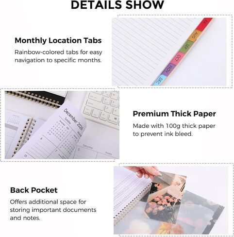 SKYDUE 2026 Appointment Book, 8.5" x 11", Hourly Planner with 15 & 30-Minute Increments, Weekly & Monthly Planner for January - December 2026, Perfect for Daily Planning, Flower in Saudi Arabia
