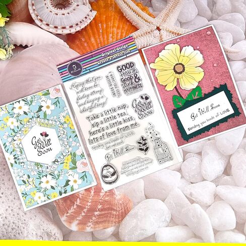 Alinacutle Floral Stamps Clear Stamps,Silicon Stamp,Paper Craft Ink Stamps for Handmade Card/Scrapbooking/Album/Planner, Paper Craft Transparent Stamps,Floral Flower with Leaves 1/PK in Kuwait