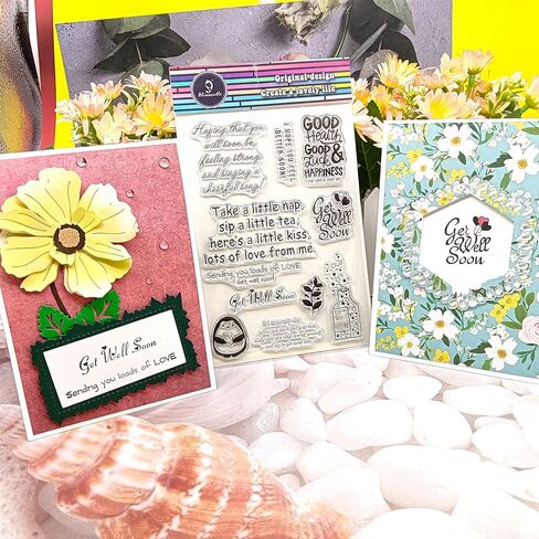 Alinacutle Floral Stamps Clear Stamps,Silicon Stamp,Paper Craft Ink Stamps for Handmade Card/Scrapbooking/Album/Planner, Paper Craft Transparent Stamps,Floral Flower with Leaves 1/PK in Kuwait