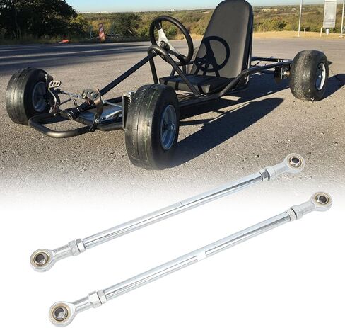 1 Pair Go Kart Tie Rods 295mm 8mm Tie Rod End Connector Joint Kit Steering Tie Rod Kit High Hardness Steel Alloy for Go Kart Drift Trike ATV Quad Mini Bike in Saudi Arabia