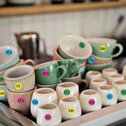 1200 Pcs Garage Sale Stickers,3/4" Yard Sale Price Sticker Rectangle Preprinted Price Labels for Fle Market Sale（Transparent Round-Large Price） in Kuwait