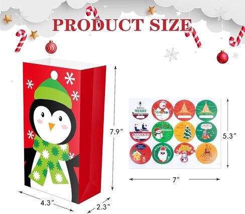 24 قطعة من حقائب هدايا عيد الميلاد من جايوايانج، حقائب هدايا صغيرة لعيد الميلاد مع ملصقات، جودي ميني لتغليف هدايا العطلات لصالح الحفلات. in Kuwait
