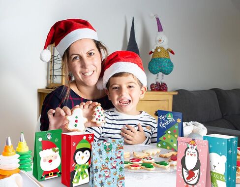 24 قطعة من حقائب هدايا عيد الميلاد من جايوايانج، حقائب هدايا صغيرة لعيد الميلاد مع ملصقات، جودي ميني لتغليف هدايا العطلات لصالح الحفلات. in Kuwait