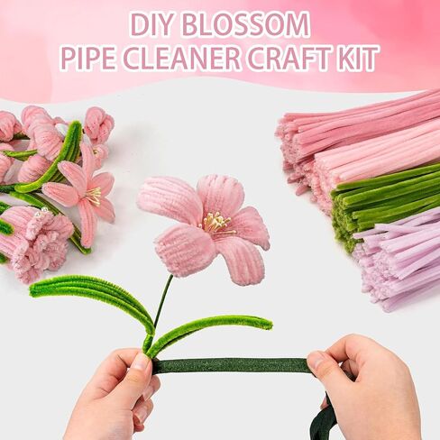 922 Pcs Pipe Cleaners Craft for Flowers, 5 Assorted Colors Pipe Cleaners Bulk for Arts and Crafts Supplies, Pastel Chenille Stems for DIY Art Making Kits, Bulk Fuzzy Gardening Tape Ribbon in Saudi Arabia