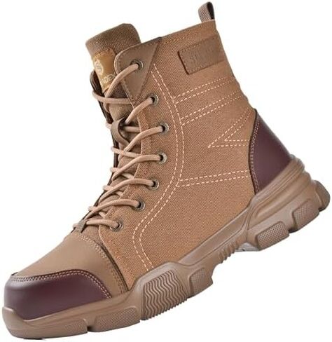 SUADEX Steel Toe Boots for Men Women Indestructible Steel Toe Shoes Non-Slip Comfortable Work Boot for Men Work & Safety Boots Construction Shoes Black in Saudi Arabia