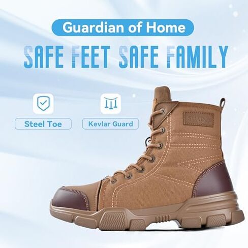 SUADEX Steel Toe Boots for Men Women Indestructible Steel Toe Shoes Non-Slip Comfortable Work Boot for Men Work & Safety Boots Construction Shoes Black in Saudi Arabia
