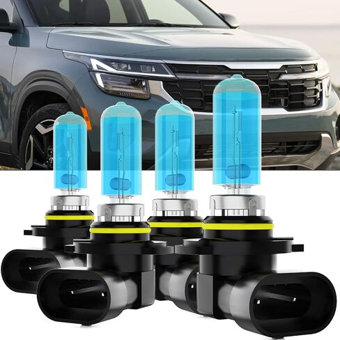 Upgraded Halogen Headlight Bulbs Fit For Kia Seltos 2021-2023,9005/H10/HB3 High Beam 9005/H10/HB3 Low Beam High Performance Headlights,Super Light 6000K White,Plug n Play,4-Pack in Saudi Arabia