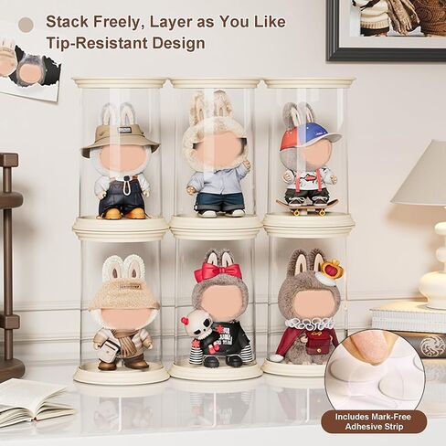 حافظة عرض شفافة لـ LUBUBU، صندوق عرض الشكل مع باب مغناطيسي، صندوق أعمى شفاف قابل للتكديس مع 4 خطافات قابلة للفصل للتماثيل الصغيرة/صندوق الدمى العمياء/نموذج الشكل in Kuwait