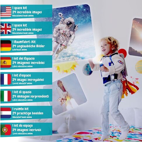 شعلة الفضاء وجهاز العرض من Science4you - شعلة جهاز عرض النظام الشمسي، استكشف الكون، ضوء جهاز عرض المجرة مع الكواكب للأطفال، ألعاب الفضاء، الألعاب والهدايا للأولاد والبنات من سن 4 سنوات in Kuwait