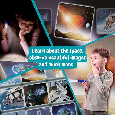 شعلة الفضاء وجهاز العرض من Science4you - شعلة جهاز عرض النظام الشمسي، استكشف الكون، ضوء جهاز عرض المجرة مع الكواكب للأطفال، ألعاب الفضاء، الألعاب والهدايا للأولاد والبنات من سن 4 سنوات in Kuwait