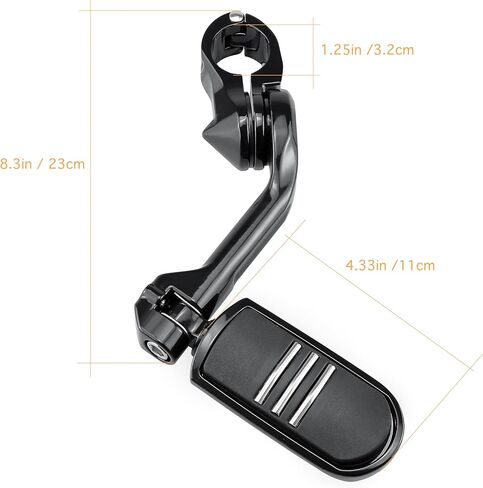 مساند قدم للطرق السريعة قابلة للتعديل مقاس 1.25 بوصة لدراجات Harley Touring/Softail/Sportster (Street Glide/Road King) CVO Dyna Trike VRSC - أوتاد تصادم طويلة الزاوية مع حوامل وتوافق مع حماية المحرك 1-1/4 (كروم) in Saudi Arabia