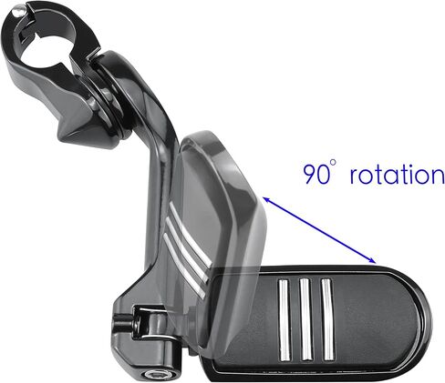 مساند قدم للطرق السريعة قابلة للتعديل مقاس 1.25 بوصة لدراجات Harley Touring/Softail/Sportster (Street Glide/Road King) CVO Dyna Trike VRSC - أوتاد تصادم طويلة الزاوية مع حوامل وتوافق مع حماية المحرك 1-1/4 (كروم) in Saudi Arabia
