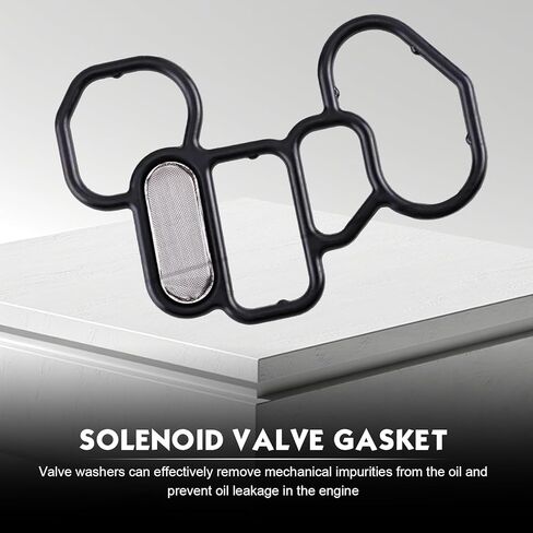 طقم حشية محول فلتر زيت حشية الرأس 3 قطع، حشية الملف اللولبي VTEC، حشية غطاء فلتر الزيت 15825-P8A-A01 36172-P8A-A01 91319-PR3-000، متوافق مع Hon-da Accord Odyssey Pilot (أسود) in Kuwait