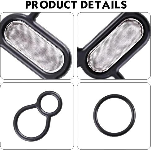 طقم حشية محول فلتر زيت حشية الرأس 3 قطع، حشية الملف اللولبي VTEC، حشية غطاء فلتر الزيت 15825-P8A-A01 36172-P8A-A01 91319-PR3-000، متوافق مع Hon-da Accord Odyssey Pilot (أسود) in Kuwait