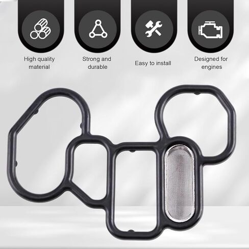 طقم حشية محول فلتر زيت حشية الرأس 3 قطع، حشية الملف اللولبي VTEC، حشية غطاء فلتر الزيت 15825-P8A-A01 36172-P8A-A01 91319-PR3-000، متوافق مع Hon-da Accord Odyssey Pilot (أسود) in Kuwait