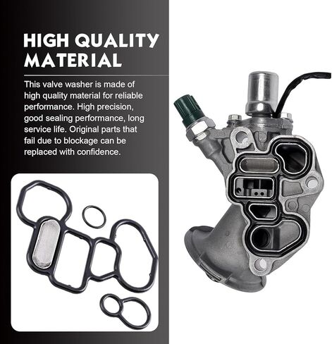 طقم حشية محول فلتر زيت حشية الرأس 3 قطع، حشية الملف اللولبي VTEC، حشية غطاء فلتر الزيت 15825-P8A-A01 36172-P8A-A01 91319-PR3-000، متوافق مع Hon-da Accord Odyssey Pilot (أسود) in Kuwait