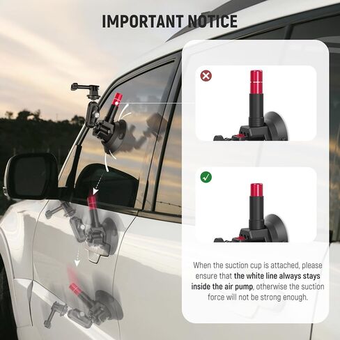 Neewer Triple Suction Cup Car Mount Kit with 2in1 Extension Pole/Selfie Stick, Quick Release Outside Windshield Magic Arm Camera Mount with Action Camera Adapter Compatible with Insta360, CA065 in Saudi Arabia