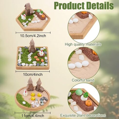 WEBEEDY 3 مجموعات من أدوات حديقة زن الصغيرة للدجاج حديقة زن اليابانية للمكتب، صندوق رمل لسطح المكتب للتأمل مع صينية من الخيزران والرمل وأدوات للنساء والرجال وإكسسوارات سطح المكتب والمكتب هدية ديكور in Saudi Arabia