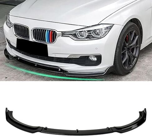KHK الجبهة الوفير الشفاه المفسد لسيارات BMW 3 سلسلة F30 F31 قاعدة الوفير 318i 320i 328d 330e 330i 340i 2013-2018، سد الهواء الفاصل الأمامي الأسود اللامع ABS طقم الجسم الملحقات in Kuwait