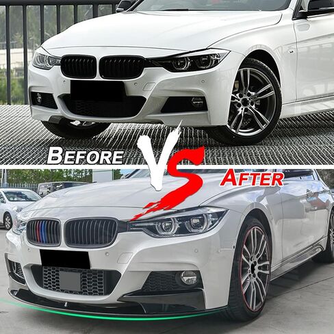 KHK Front Bumper Lip Spoiler for BMW 3 Series F30 F31 Base Bumper 318i 320i 328d 330e 330i 340i 2013-2018,Air Dam Front Splitter Gloss Black ABS Body Kit Accessories in Saudi Arabia