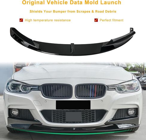 KHK Front Bumper Lip Spoiler for BMW 3 Series F30 F31 Base Bumper 318i 320i 328d 330e 330i 340i 2013-2018,Air Dam Front Splitter Gloss Black ABS Body Kit Accessories in Saudi Arabia