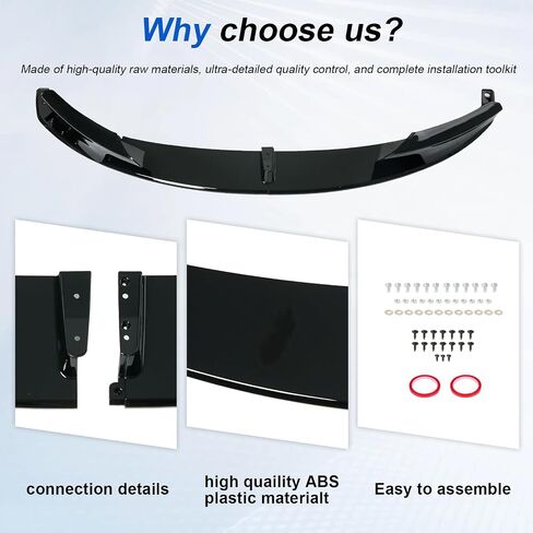 KHK Front Bumper Lip Spoiler for BMW 3 Series F30 F31 Base Bumper 318i 320i 328d 330e 330i 340i 2013-2018,Air Dam Front Splitter Gloss Black ABS Body Kit Accessories in Saudi Arabia