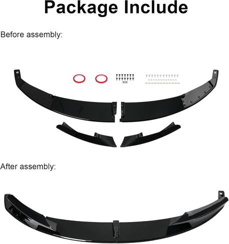KHK Front Bumper Lip Spoiler for BMW 3 Series F30 F31 Base Bumper 318i 320i 328d 330e 330i 340i 2013-2018,Air Dam Front Splitter Gloss Black ABS Body Kit Accessories in Saudi Arabia