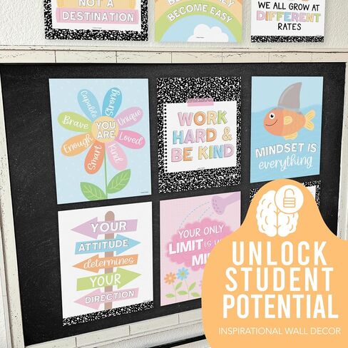 9 Boho Classroom Motivational Posters For Classroom Decor - Inspirational Posters For Classroom Posters Middle School Posters, Positive Posters For Classroom Decorations For Teachers Elementary in Saudi Arabia
