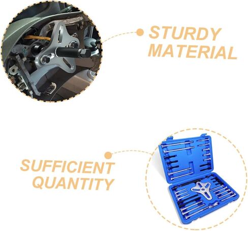 46Pcs Steering Wheel Puller Crankshaft Pulley Removal Tool for Auto Maintenance Durable Design Prevents Damage During Removal for Professionals Hobbyists in Saudi Arabia