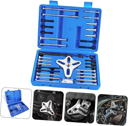 46Pcs Steering Wheel Puller Crankshaft Pulley Removal Tool for Auto Maintenance Durable Design Prevents Damage During Removal for Professionals Hobbyists in Saudi Arabia