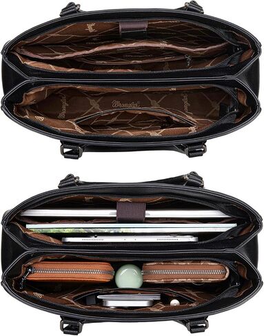 Wrangler Double Compartment Tote Bag for Women Whipstitch Handbag in Saudi Arabia