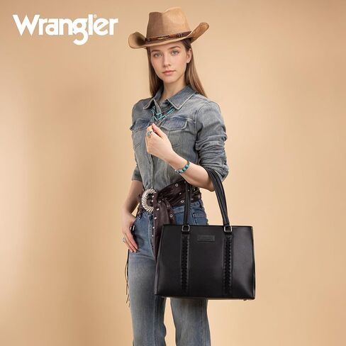 Wrangler Double Compartment Tote Bag for Women Whipstitch Handbag in Saudi Arabia