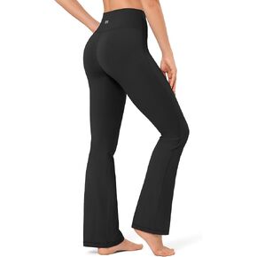 No Front Seam Flare Leggings for Women – High Waisted Bootcut Yoga Pants, Pilates Outfit for Casual Athleisure Wear in Saudi Arabia