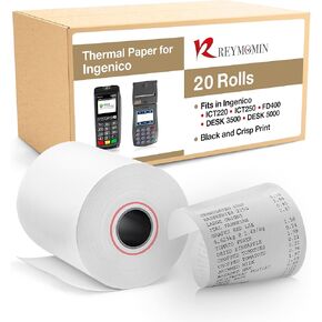 لفائف الورق الحرارية لمكتب Ingenico 3500 ، مكتب 5000 ، نقل 5000 ، تكنولوجيا المعلومات والاتصالات 220 ، ICT250 - ورقة إيصال خالية من BPA لآلات بطاقات الائتمان - 50 لفائف in Kuwait